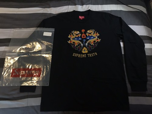 Supreme Truth Long Sleeve L/S Embroidered Dragon Shirt Size Supreme Truth Long Sleeve L/S Embroidered Dragon Shirt Size