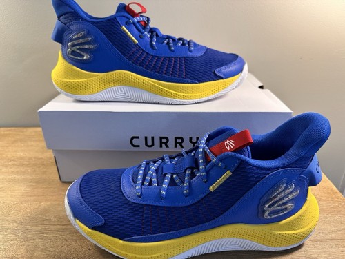 Under Armour Curry 3Z7 Basketball Shoes Mens 10.5 Blue Yellow