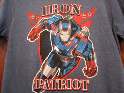 Boys Size Large Marvel Iron Patriot SS T Shirt NWT Navy Heather 