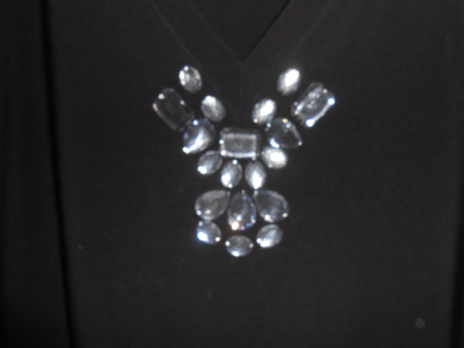 BLACK FASHION BUG BLOUSE WITH SHORT SLEEVES & STONES 4X EXCELLENT CONDITION