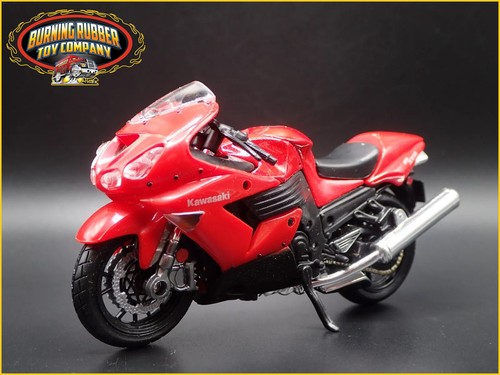 KAWASAKI NINJA ZX 14R BIKE MOTORCYCLE RED 1/18 SCALE DIORAMA