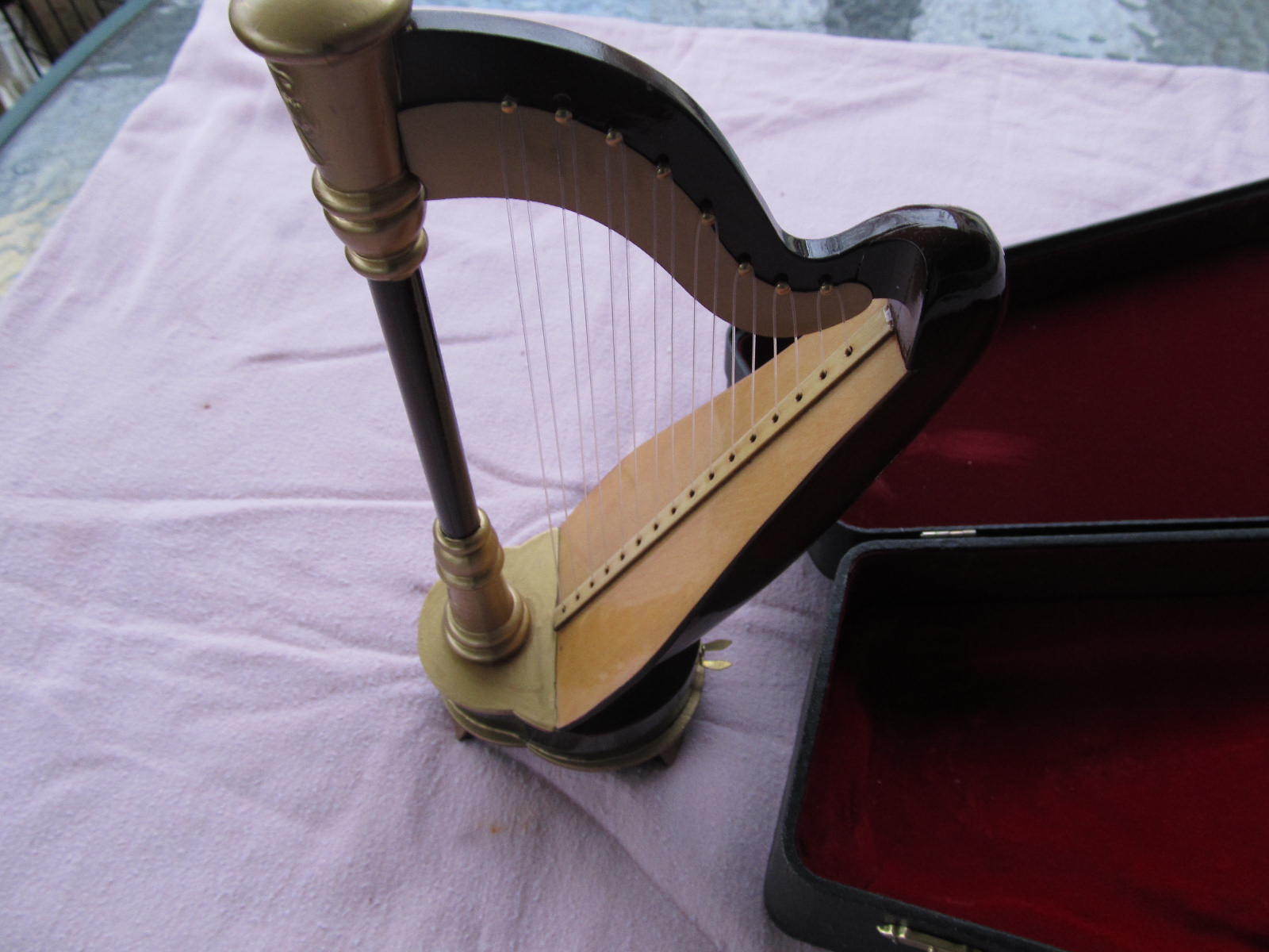 harp 18 note w case music box replica musical instrument