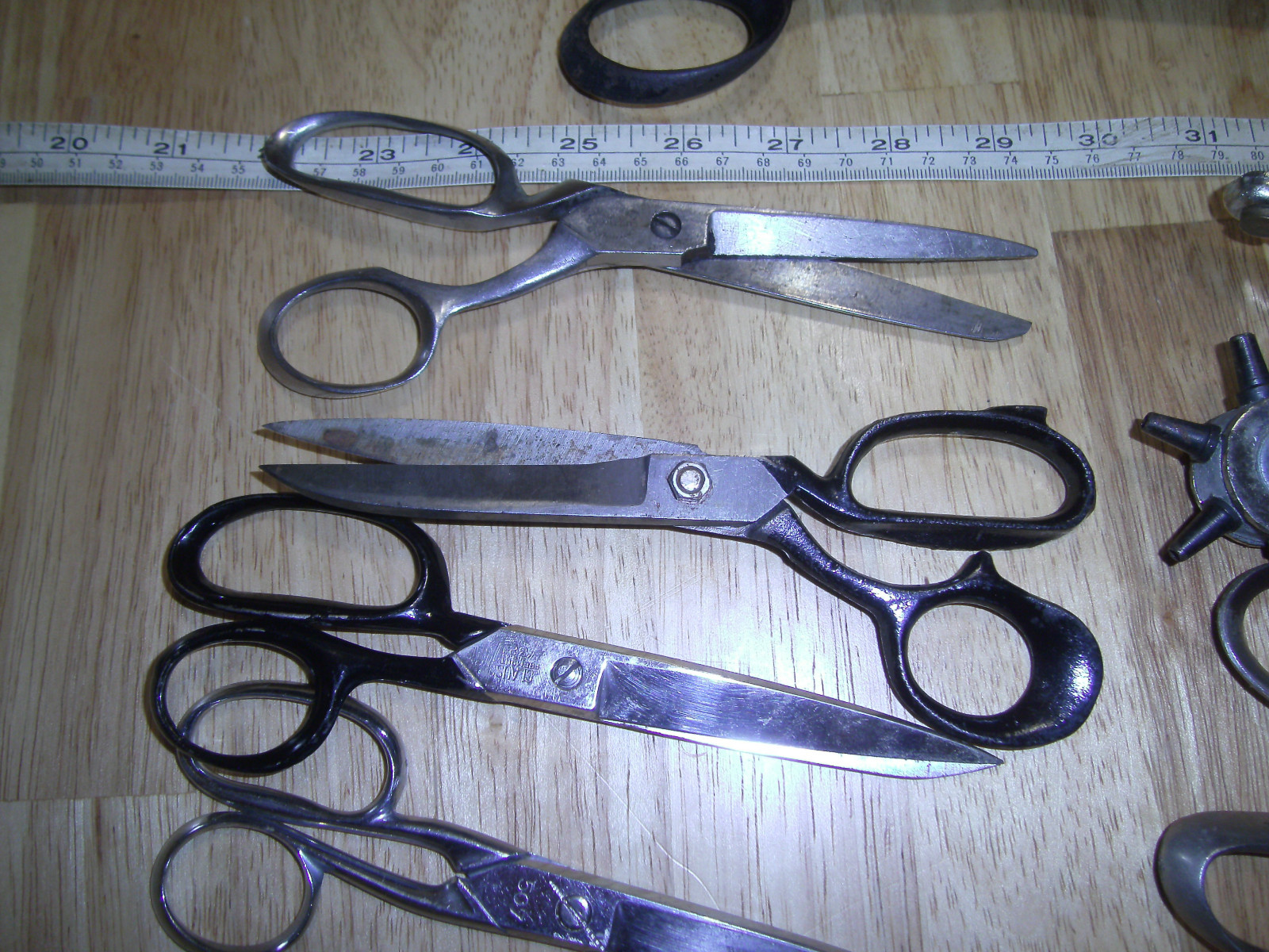 Vintage 6 Scissors Gamble Singer Clauss OVB Cattaraugus Hole punch Shears 13 in