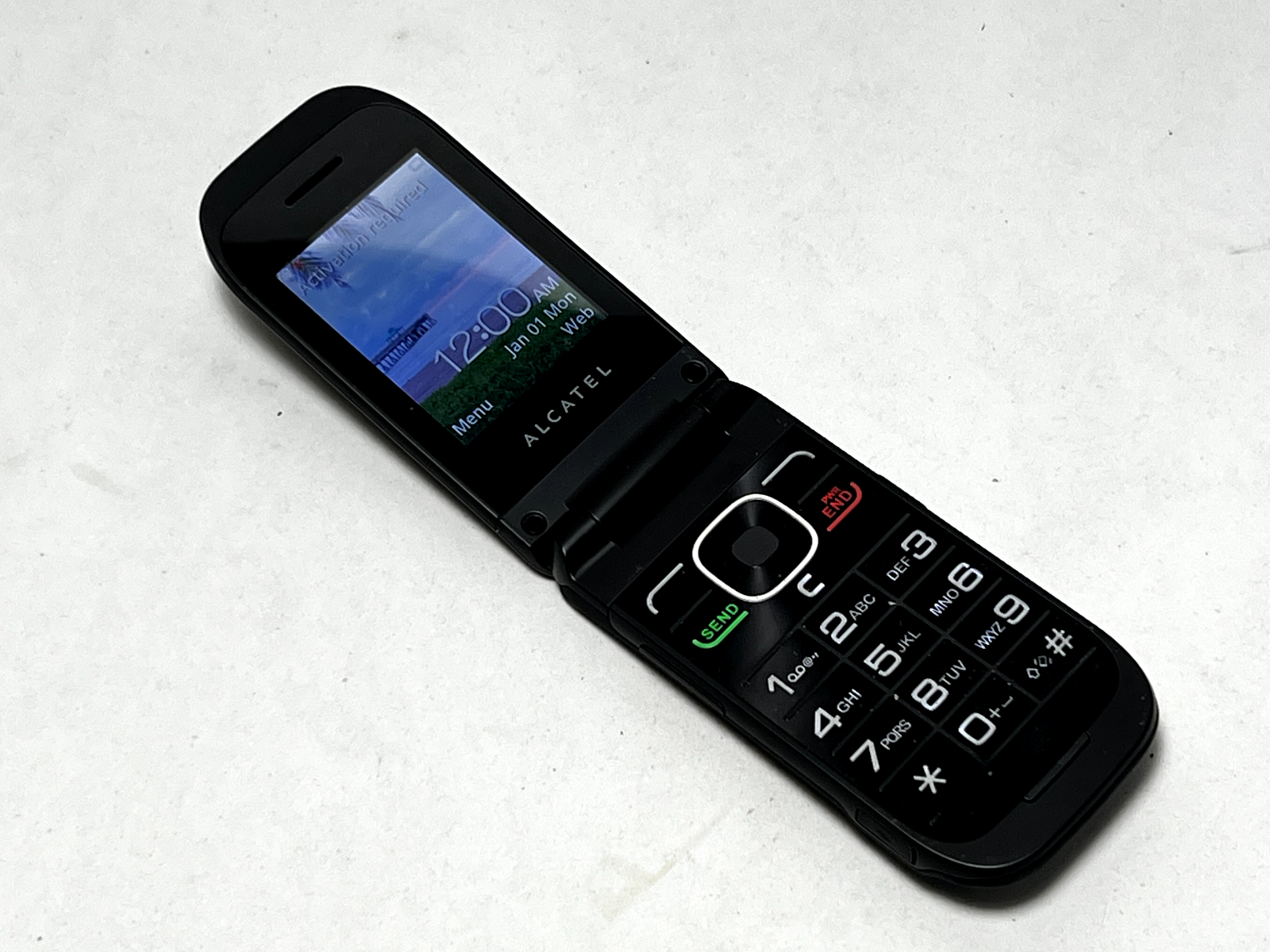Alcatel OneTouch A392g - Black ( TracFone ) Cellular One Touch Flip Phone