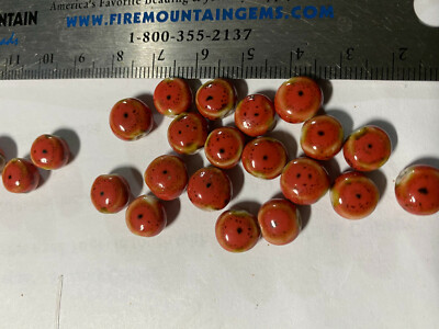 Red Raku Porcelain Ceramic Beads ***UPICK*** Sizes Shapes
