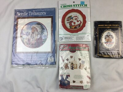 Lot Of 3 Misc Cross Stitch Kits Dimensions Paragon Xmas Treasures & Appliques