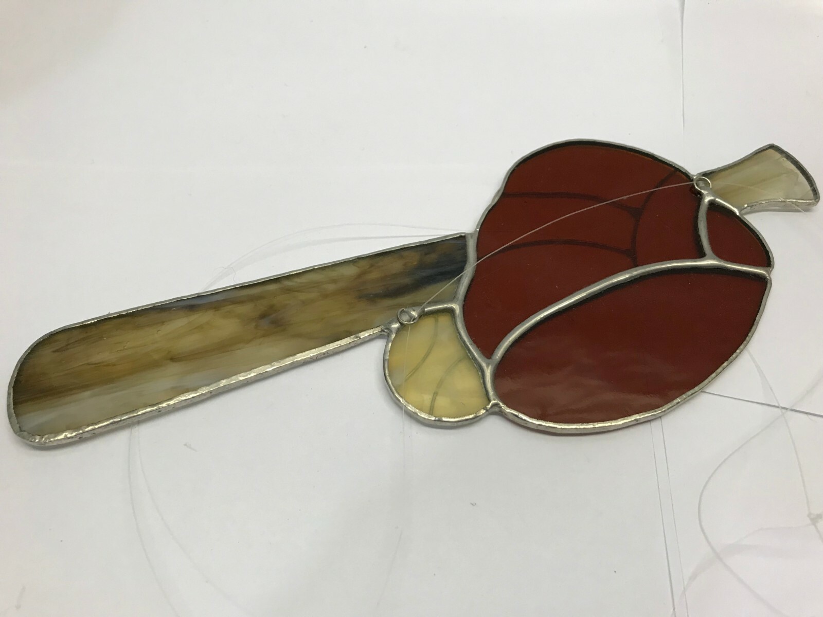 Vintage Stained Glass Window Suncatcher Baseball Bat Glove Sport