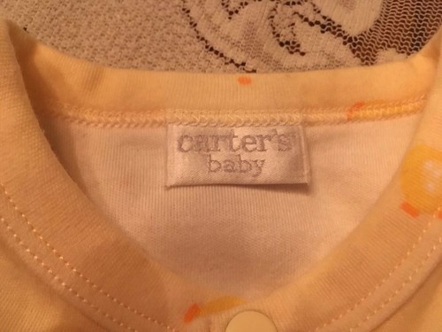Carter's Brand One-Piece Sleeper, Size 6-9 Months, Yellow with Duckies