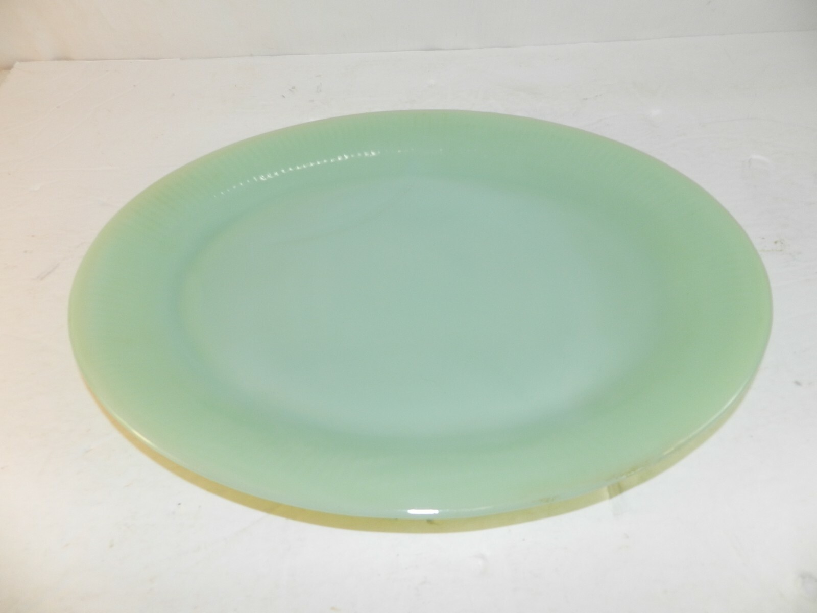 vtg FIRE KING JADEITE Oven Ware USA oval green platter serving dish 12
