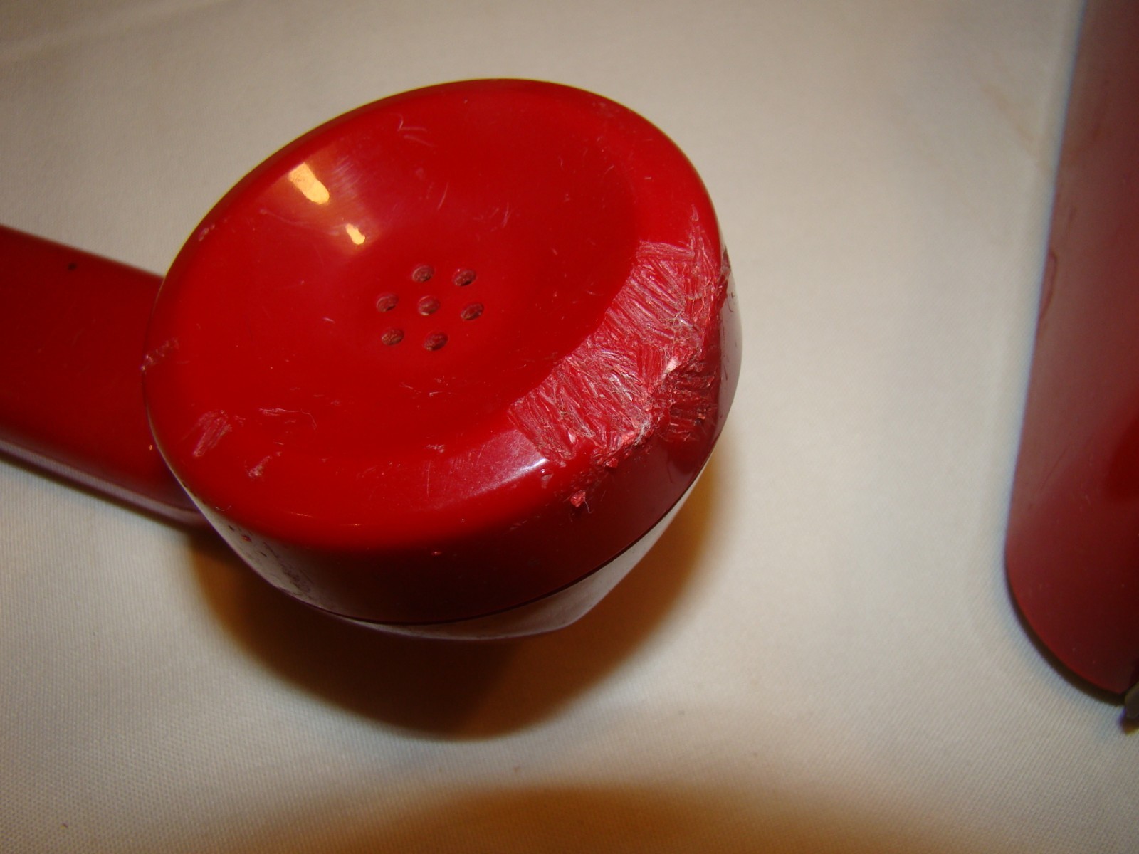 Vintage RED Push Button Touch Tone Telephone ITT Corporation Phone 1988