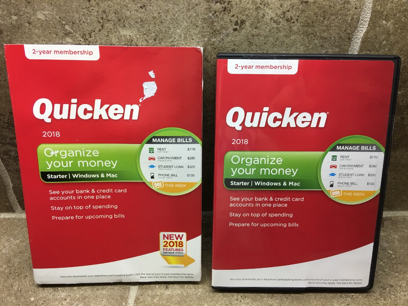 Quicken Starter 2018  Compatible with Win & Mac 2 year membership NEW FREE SHIP!