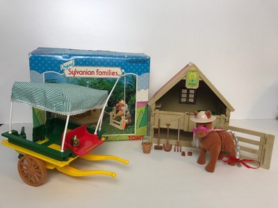 sylvanian families stable and pony set