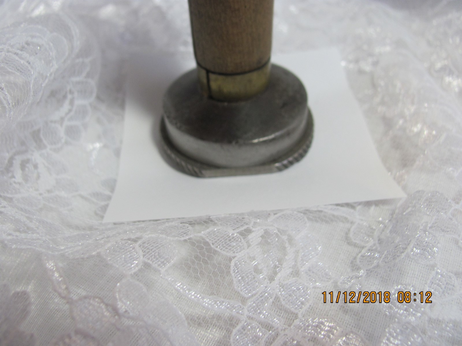 Vintage Hand Stamp Dater Canceler Wooden Handle USPS Metal Base Blank Antique