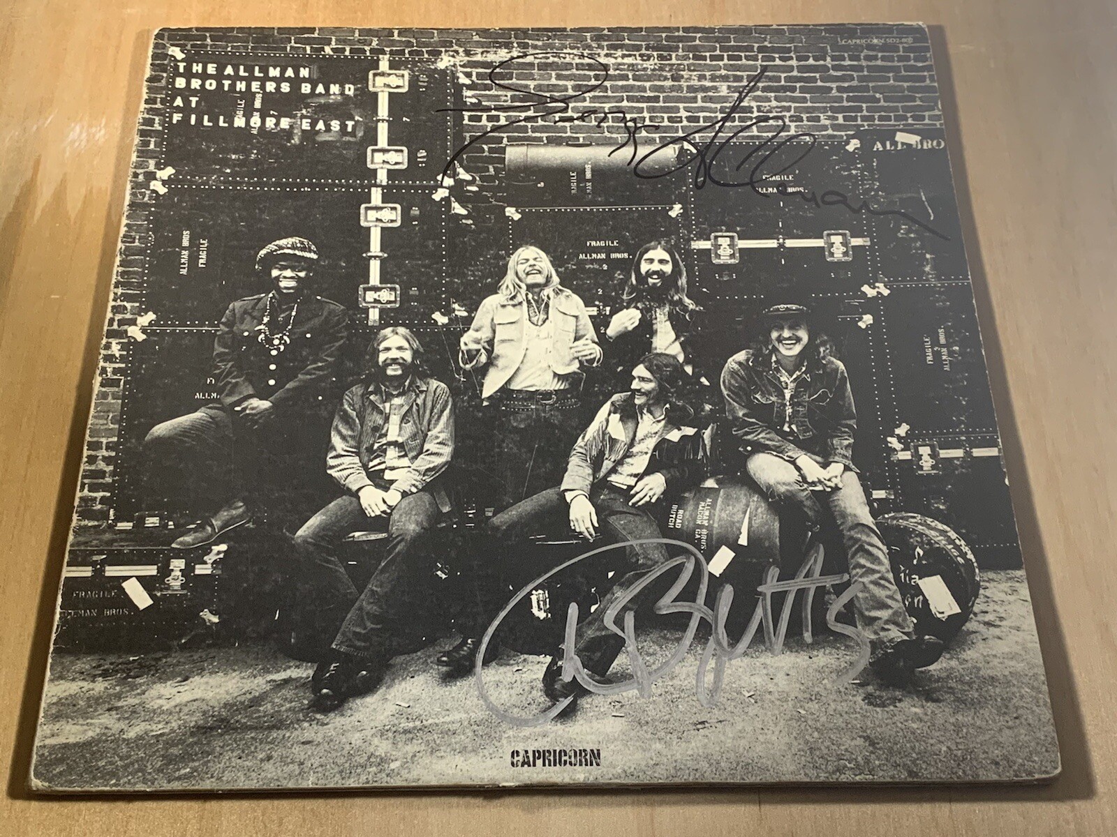 The Allman Brothers Band signed At Fillmore East Vinyl Lp X2
