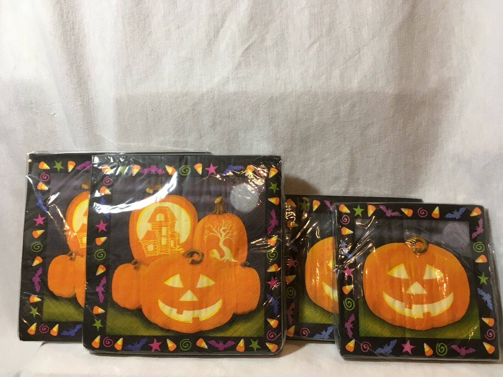 NEW 4 Packs 18 Halloween Pumpkin Lights Jack O Lantern Paper