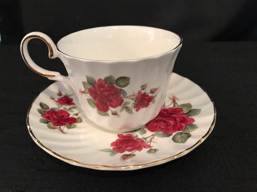 Royal Patrician Bone China Teacup and Saucer, England, Roses