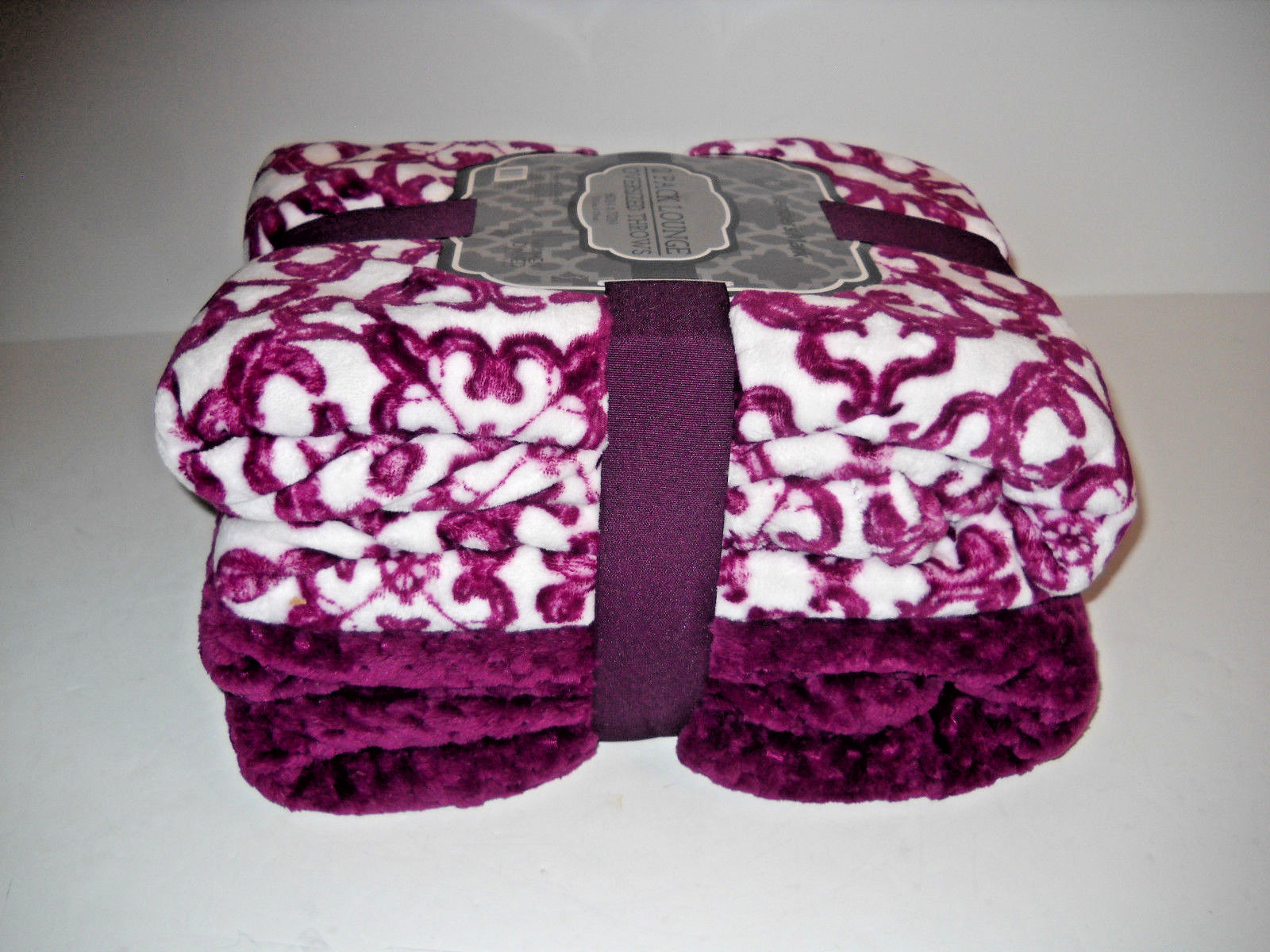 NEW 2 Pack Purple Velvet Plush Lounge Oversized Throws 60in x 70in