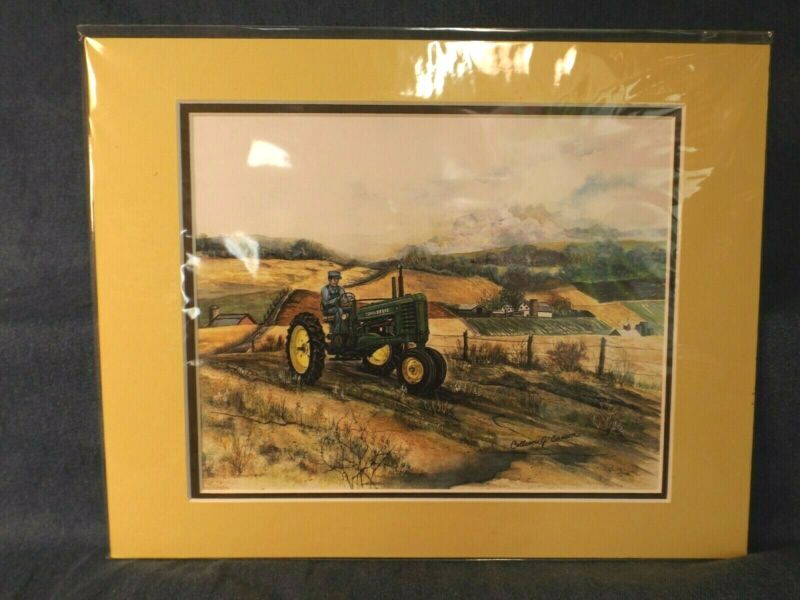 JOHN DEERE MODEL B ART PRINT by COLLEEN CARSON - SIGNED - MATTED