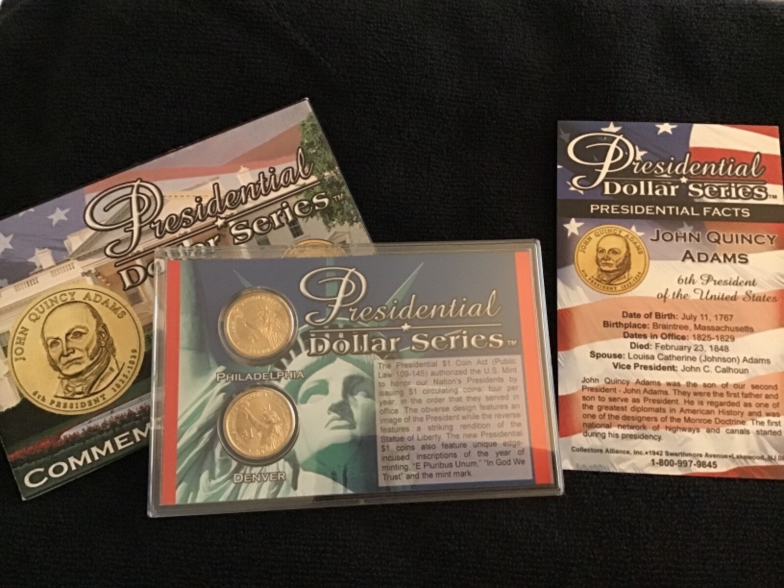 2008-P&D JOHN QUINCY ADAMS COMMEMORATIVE PRESIDENTIAL DOLLAR SET