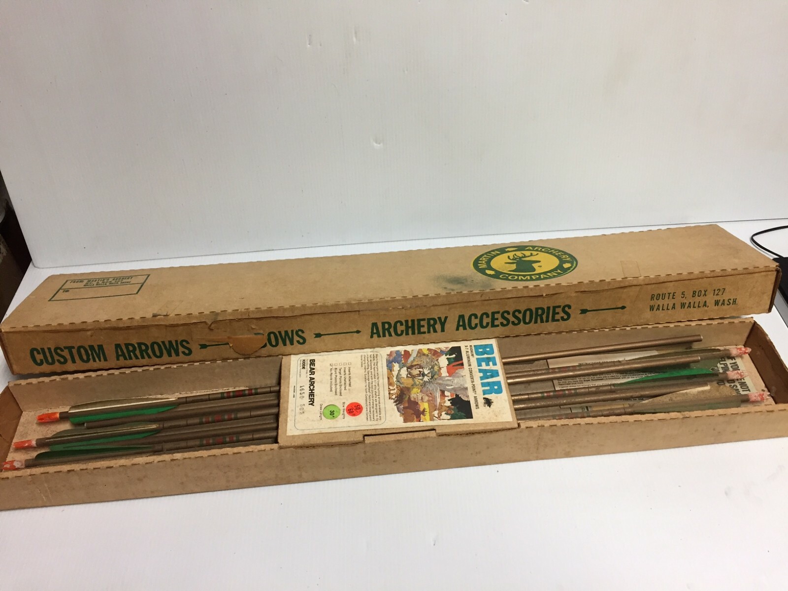Vintage Martin Custom & Bear Magnum Aluminum Arrows in Original Boxes