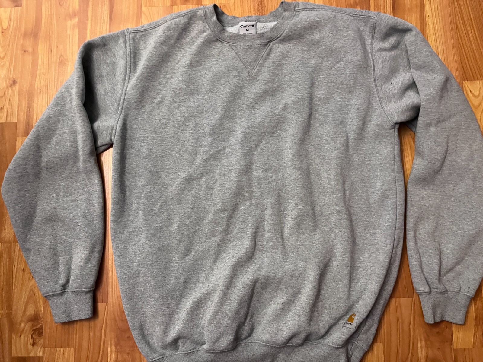 Carhartt Gray Farm Trucker Crewneck Work Hunting Sweatshirt