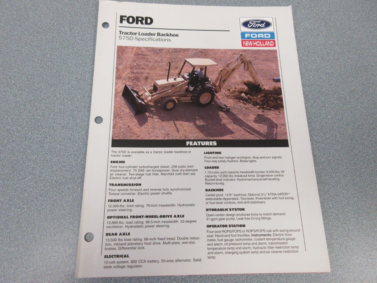 Ford New Holland 575D Tractor Loader Backhoe Brochure | eBay