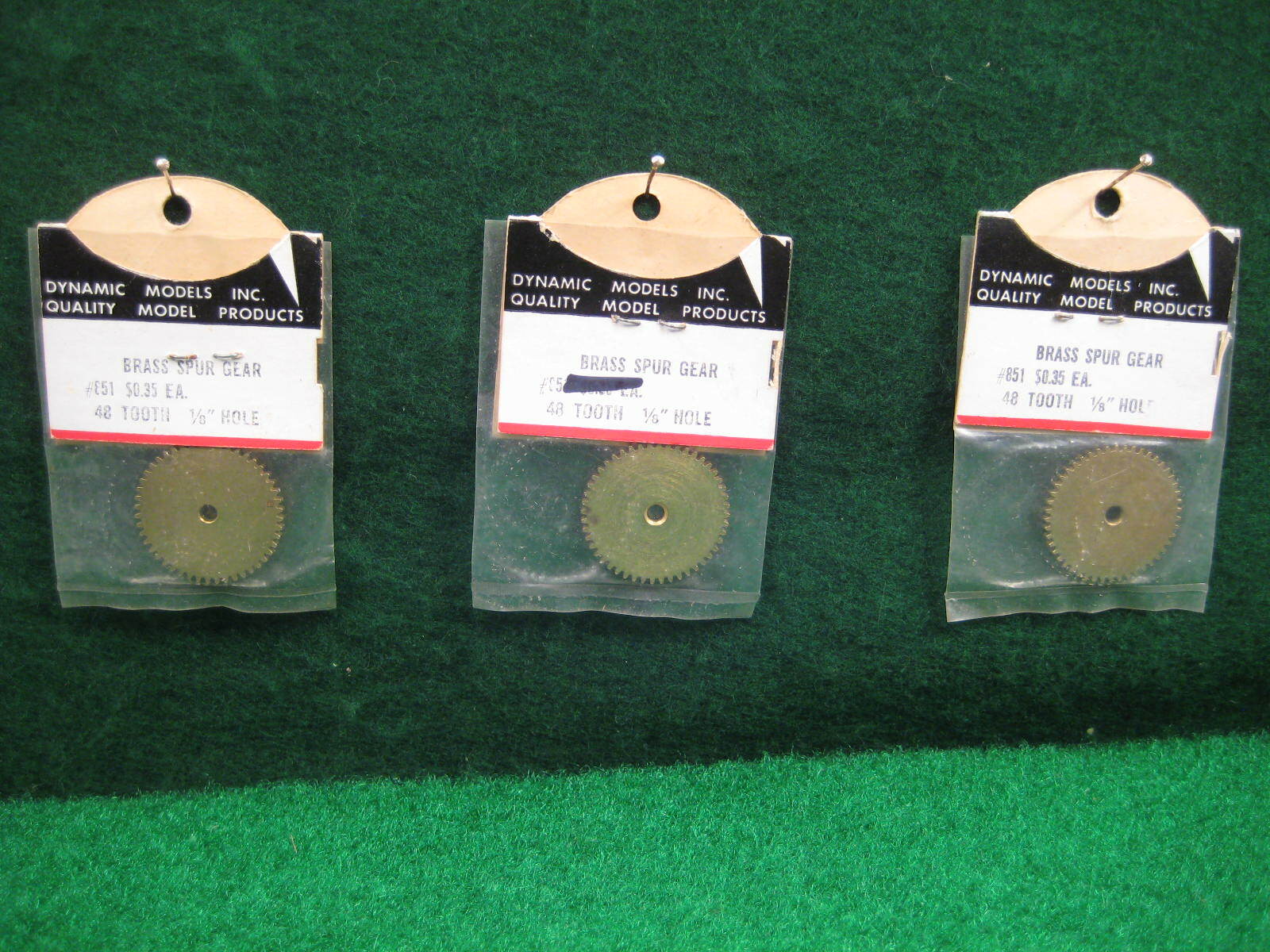 Dynamic Models Inc. #851  48 tooth  BRASS SPUR GEARS 1/8