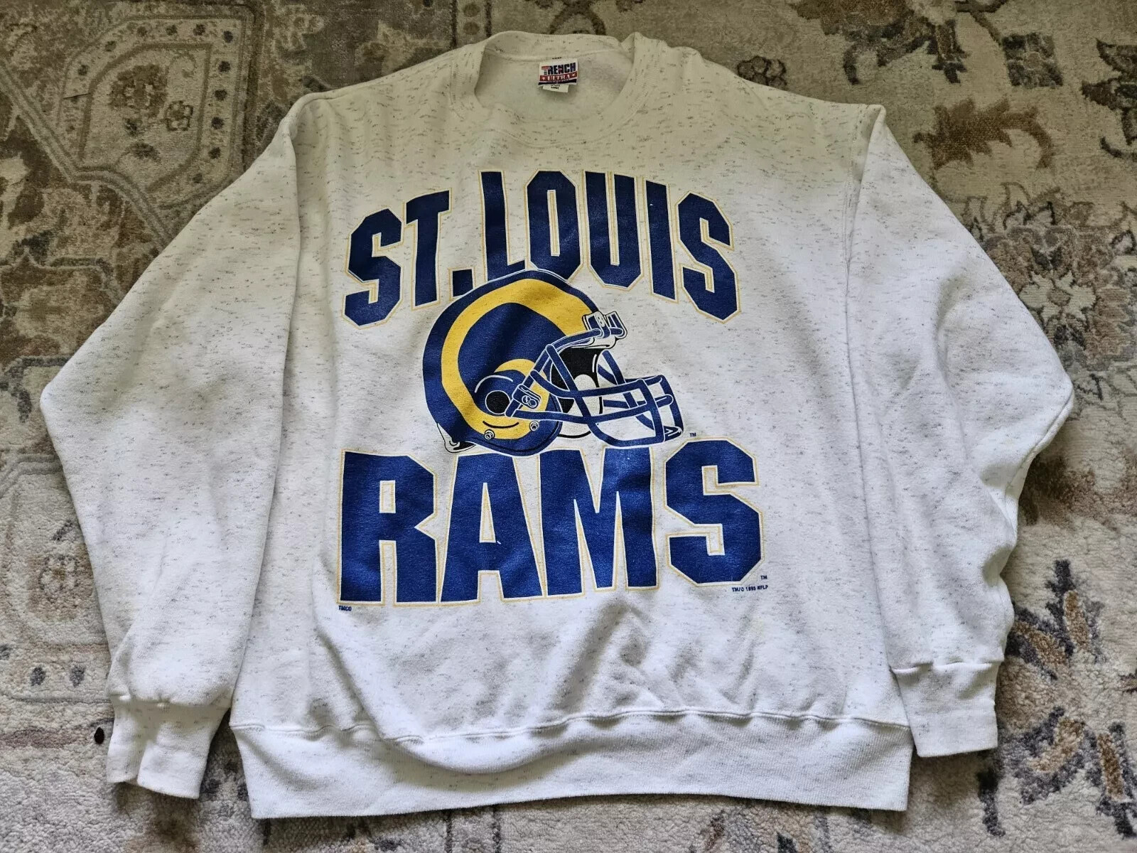 Vintage 1995 St Louis Rams Sweatshirt Ash Color Reprint