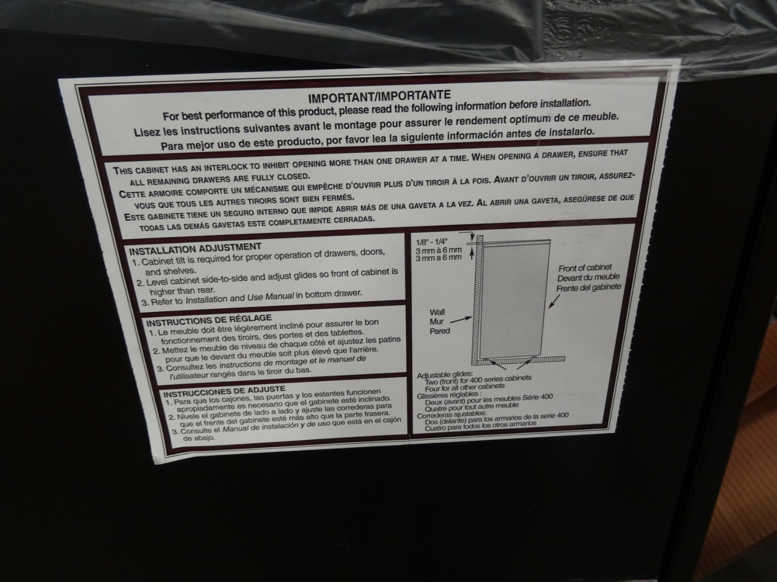 Hon HON693LP Black 3 Drawer Lateral File With Lock 42