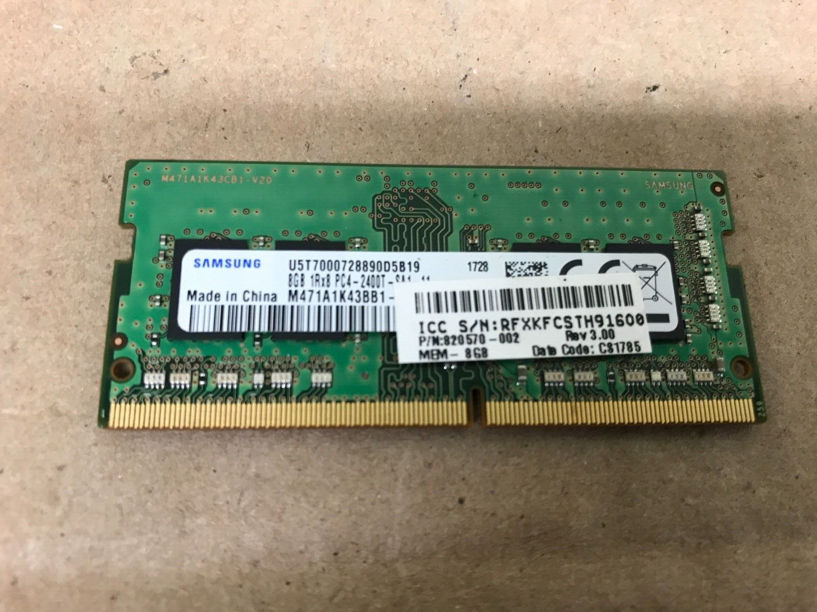 ☆SAMSUNG ☆8GB 1R×8 PC4-2400T 2枚 計16GB