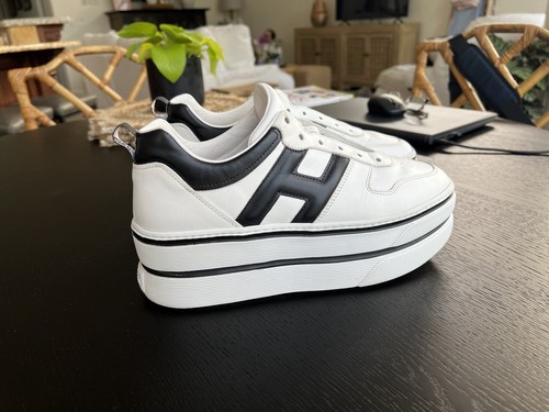 hogan ホワイト/ブラック プラットフォームスニーカー 37