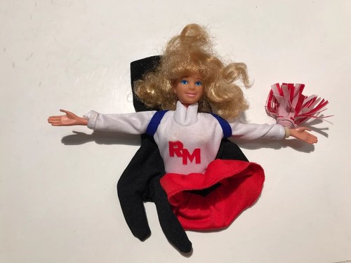 Vintage Mattel Real Men Soccer & Cheerleader Finger Puppet Action Figure 1986