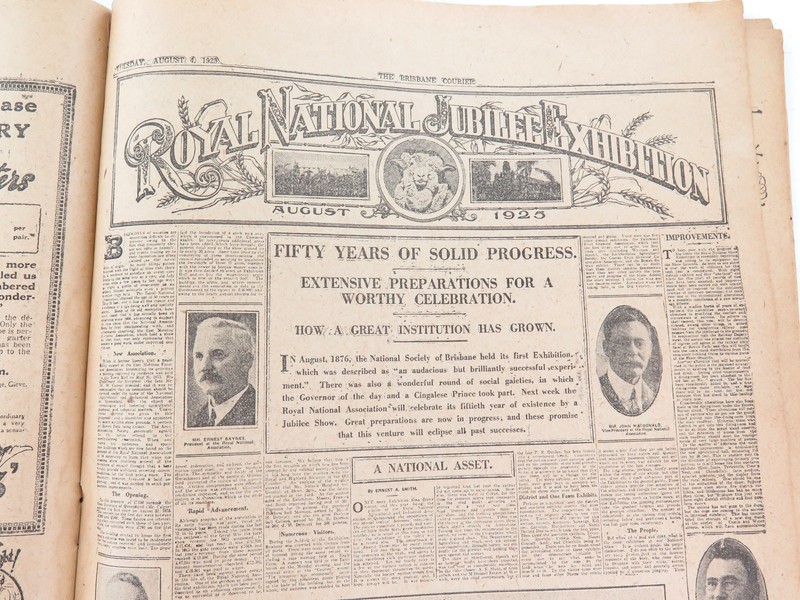 .RARE 1925 “THE BRISBANE COURIER” SPECIAL SHOW (EKKA) EDITION NEWSPAPER.