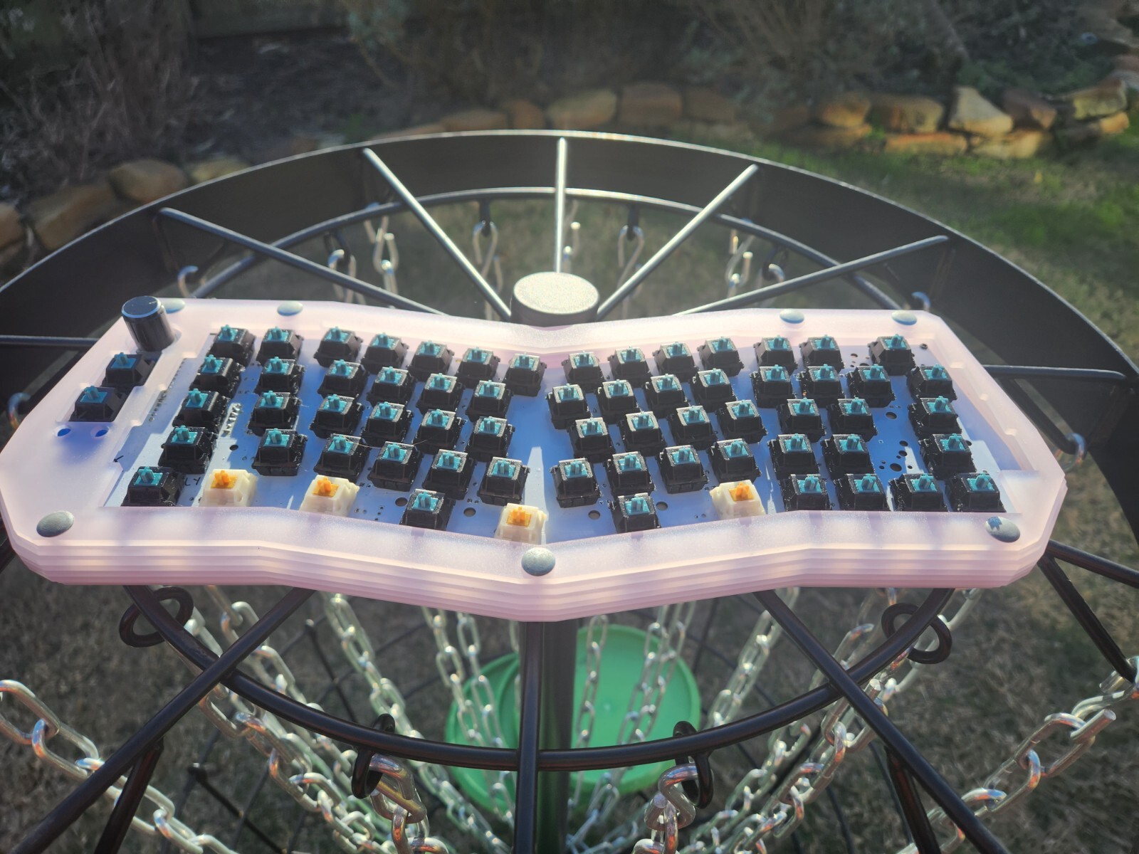 Custom Keyboard Ergo 65 percent with Knob(MechWild Orange Boy Ergonomic)