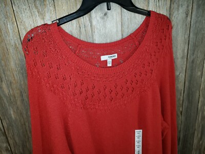 NEW Sonoma XXL Sweater Women's Red Pointelle 