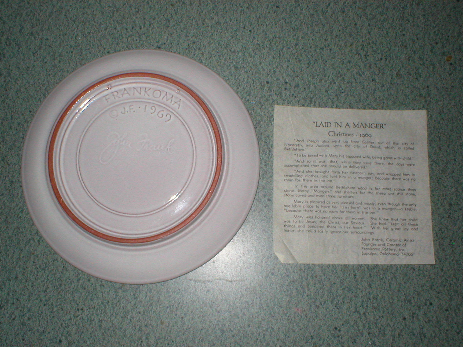 1969 Frankoma Pottery Laid In A Manger 8 1/2