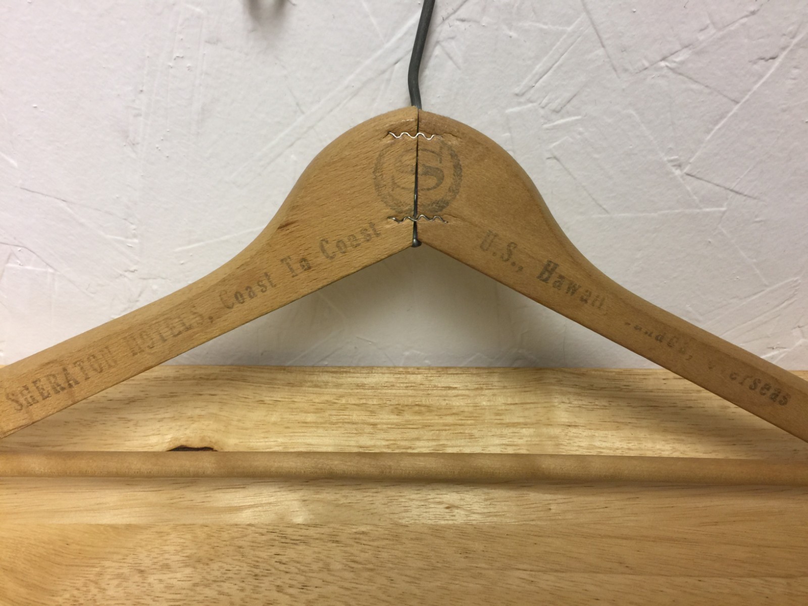 Vintage Sheraton Hotels Wooden Coast to Coast US,Hawaii,Canada,Cloths Hanger