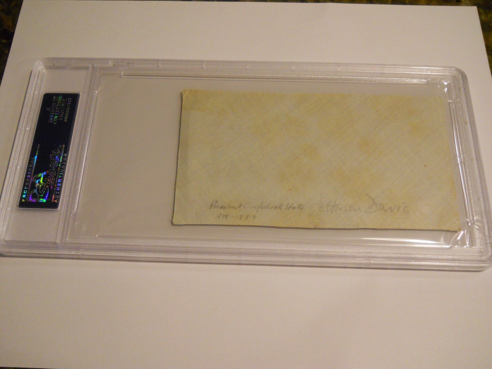 JEFFERSON DAVIS SIGNED FREE FRANK PANEL PSA/DNA AUTO CONFEDERATE PRESIDENT