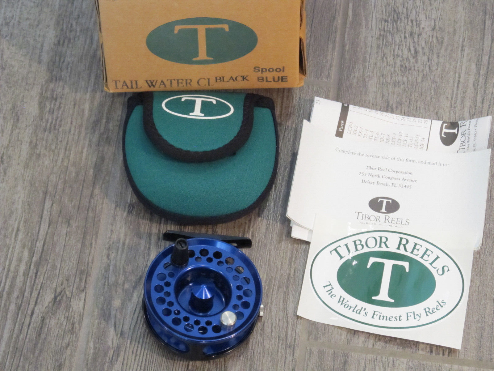 NEW TIBOR LIGHT Tail Water CL Fly Fishing Reel. Blue & Black W/ TIBOR Pouch