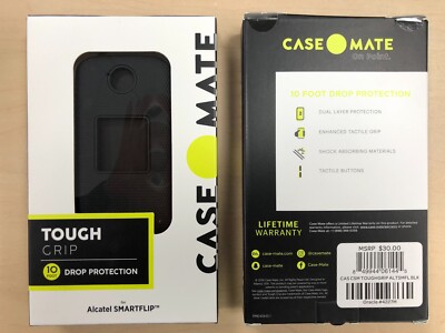 Case-Mate Tough Grip Series Case For Alcatel SMARTFLIP - Black