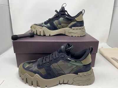 Pre-owned Valentino Garavani Chunky Sneakers Army Green Brushwood Rockrunner Us 8 Eu 41