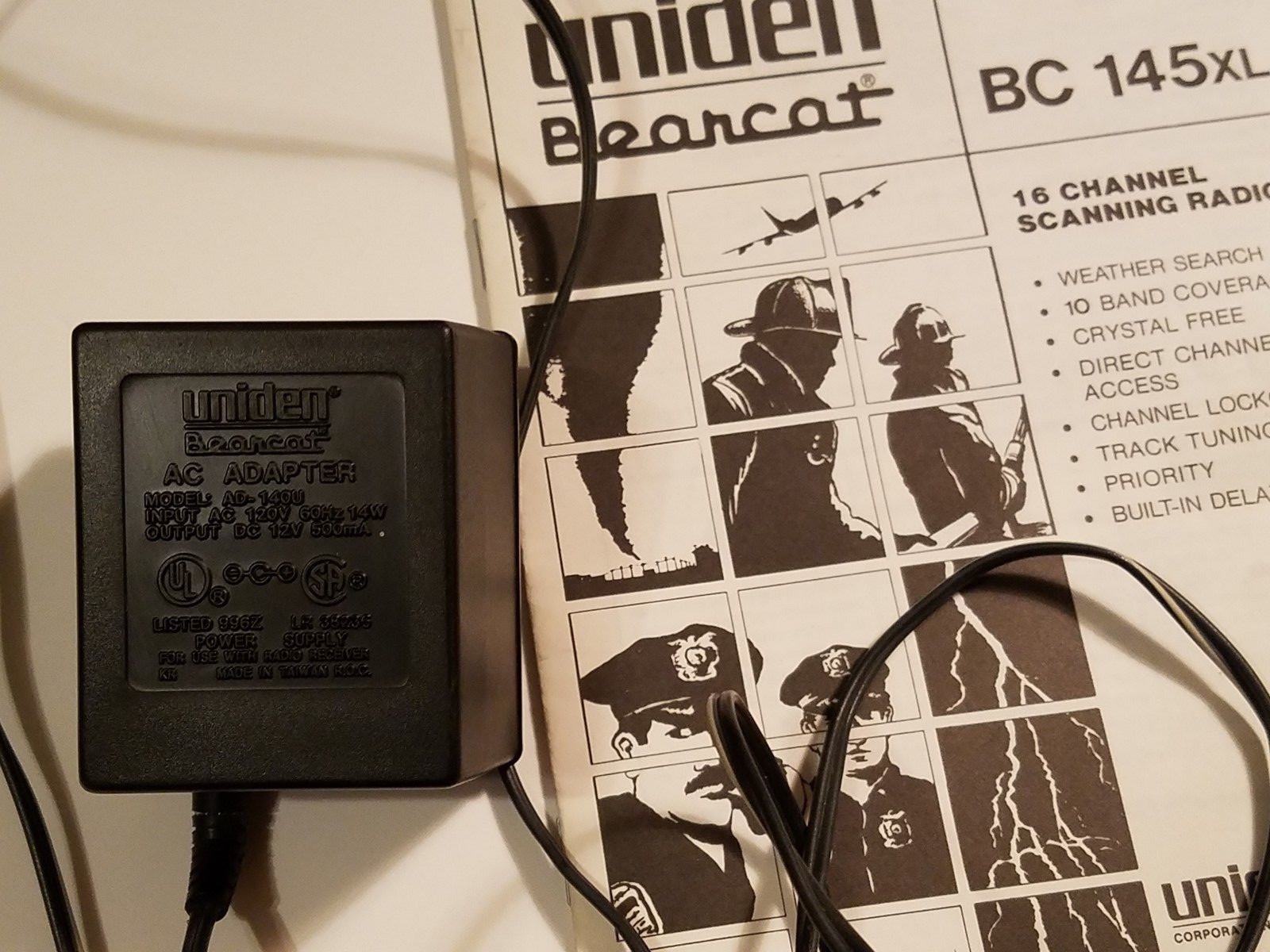 For Parts, Uniden Bearcat Scanner BC145XL 16 Ch Police Radio Weather, Manual