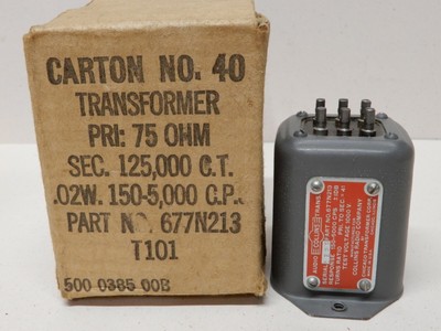 Collins NOS Interstage Audio Transformer 677N213 75 Ohm Pri 125000 CT Sec KCX