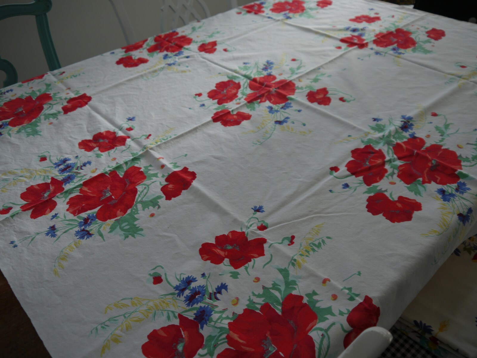 Vintage Wilendur Heavy Cotton Poppy Flowers Print 54
