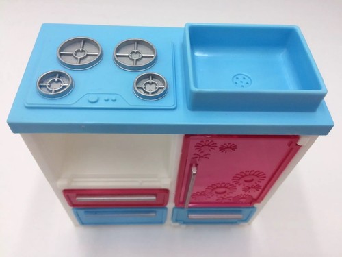 Barbie Bar Height Table Chairs TV on Credenza Kitchenette Party Set Dollhouse