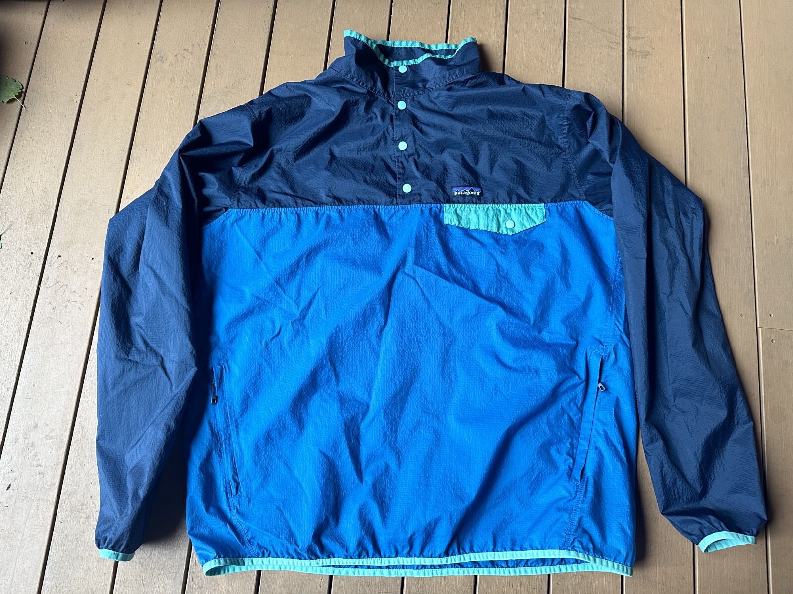 Patagonia Houdini Windbreaker Jacket Mens XL Blue Snap-T
