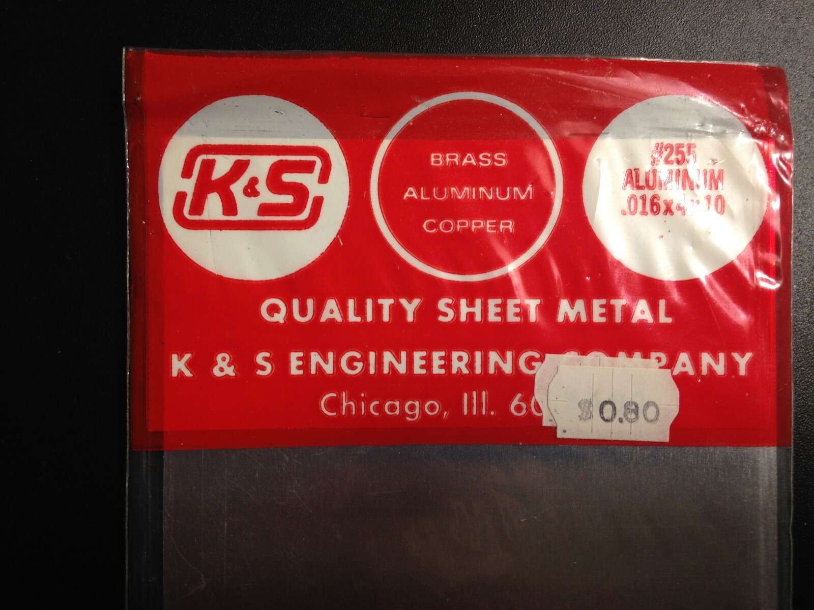 K & S Engineering Co. #255 Aluminum .016 x 4 x 10