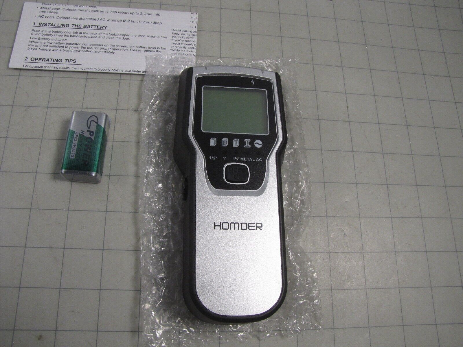 Homder TH560 Stud Finder Wall Scanner for Wood Metal AC Wire Detection LCD NEW Homder TH560 Stud Finder Wall Scanner for Wood Metal AC Wire Detection LCD NEW