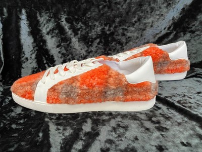 Katy Perry The Rizzo Sneakers Women's 11 M Orange Multi Faux Shearling (0385)