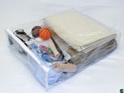 Heavy Duty Vinyl Zippered Closet Storage Bags (Clear) 15" x 18" x 4" 10-Pack